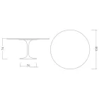 Tavolo Tulip Eero Saarinen H 74 con Piano in MDF Laminato Liquido Bianco - Scarlet Viadurini