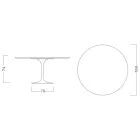 Tavolo Tulip Eero Saarinen H 74 con Piano in MDF Laminato Liquido Bianco - Scarlet Viadurini