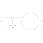 Tavolo Tulip Eero Saarinen H 74 con Piano in MDF Laminato Liquido Bianco - Scarlet Viadurini