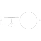 Tavolo Tulip Eero Saarinen H 74 con Piano in MDF Laminato Liquido Bianco - Scarlet Viadurini