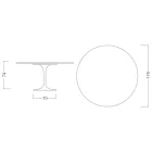 Tavolo Tulip Eero Saarinen H 74 con Piano in MDF Laminato Liquido Nero - Scarlet Viadurini