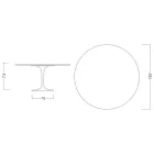 Tavolo Tulip Eero Saarinen H 74 con Piano in MDF Laminato Liquido Nero - Scarlet Viadurini