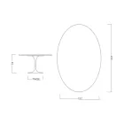 Tavolo Tulip Eero Saarinen H 74 con Piano Ovale in Marmo Arabescato Made in Italy - Scarlet Viadurini