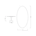 Tavolo Tulip Eero Saarinen H 74 con Piano Ovale in Marmo Arabescato Made in Italy - Scarlet Viadurini