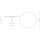 Tavolo Tulip Eero Saarinen H 74 con Piano Rotondo in Marmo di Carrara Statuarietto - Scarlet Viadurini