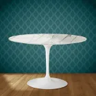 Tavolo Tulip Eero Saarinen H 74 in Ceramica Lucid Made in Italy - Scarlet Viadurini