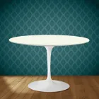 Tavolo Tulip Eero Saarinen H 74 in Ceramica Moonè Made in Italy - Scarlet Viadurini