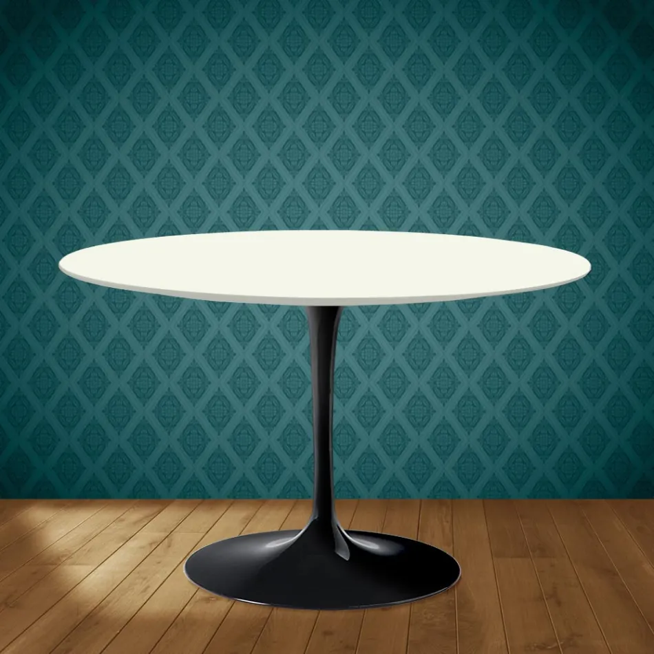 Tavolo Tulip Eero Saarinen H 74 in Ceramica Moonè Made in Italy - Scarlet Viadurini