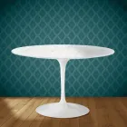 Tavolo Tulip Eero Saarinen H 74 in Ceramica Salina Made in Italy - Scarlet Viadurini
