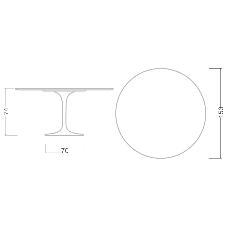 Tavolo Tulip Eero Saarinen H 74 in Marmo di Carrara Realizzato in Italia - Scarlet Viadurini