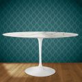 Tavolo Tulip Eero Saarinen H 74 Ovale in Ceramica Lucid Made in Italy - Scarlet