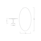 Tavolo Tulip Eero Saarinen H 74 Ovale in Ceramica Marmorio Made in Italy - Scarlet Viadurini