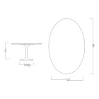Tavolo Tulip Eero Saarinen H 74 Ovale in Laminato Liquido Bianco Made in Italy - Scarlet Viadurini