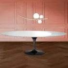 Tavolo Tulip Eero Saarinen H 74 Ovale in laminato Liquido Made in Italy - Scarlet Viadurini