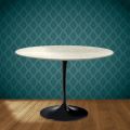 Tavolo Tulip Eero Saarinen H 74 Rotondo in Ceramica Marmorio Made in Italy - Scarlet