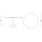 Tavolo Tulip Eero Saarinen H 74 Rotondo in Ceramica Moonè Made in Italy - Scarlet Viadurini