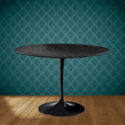 Tavolo Tulip Eero Saarinen H 74 Rotondo in Ceramica Somnia Made in Italy - Scarlet Viadurini