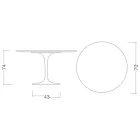 Tavolo Tulip Eero Saarinen H 74 Rotondo in Laminato Liquido Bianco Made in Italy - Scarlet Viadurini