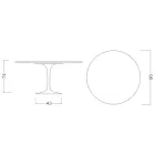 Tavolo Tulip Eero Saarinen H 74 Rotondo in Laminato Liquido Nero Made in Italy - Scarlet Viadurini