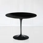 Tavolo Tulip Eero Sarinen H 73 con Piano in Laminato Liquido Nero Made in Italy - Scarlet Viadurini