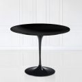 Tavolo Tulip Eero Saarinen H 74 con Piano in Laminato Liquido Nero Made in Italy - Scarlet