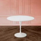 Tavolo Tulip Saarinen H 73 Allungabile in Laminato Liquido Bianco Made in Italy - Scarlet Viadurini