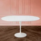 Tavolo Tulip Saarinen H 73 Allungabile in Laminato Liquido Bianco Made in Italy - Scarlet Viadurini
