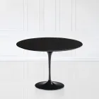 Tavolo Tulip Saarinen H 73 Allungabile in Laminato Liquido Nero Made in Italy - Scarlet Viadurini
