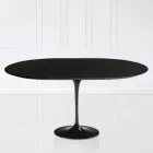 Tavolo Tulip Saarinen H 73 Allungabile in Laminato Liquido Nero Made in Italy - Scarlet Viadurini