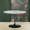 Tavolo Tulip Saarinen H 74 con Piano Rotondo in Marmo Arabescato Made in Italia - Scarlet