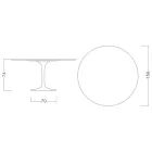 Tavolo Tulip Saarinen H 73 Rotondo in Ceramica Invisible Select Made in Italy - Scarlet Viadurini