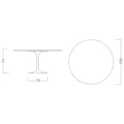 Tavolo Tulip Saarinen H 73 Rotondo in Ceramica Invisible Select Made in Italy - Scarlet Viadurini