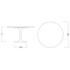 Tavolo Tulip Saarinen H 73 Rotondo in Ceramica Invisible Select Made in Italy - Scarlet Viadurini