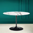 Tavolo Tulip Saarinen H 73 Rotondo in Ceramica Invisible Select Made in Italy - Scarlet Viadurini