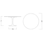 Tavolo Tulip Saarinen H 73 Rotondo in Ceramica Marquinia Made in Italy - Scarlet Viadurini