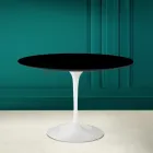 Tavolo Tulip Saarinen H 73 Rotondo in Ceramica Nero Assoluto Made in Italy - Scarlet Viadurini