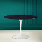 Tavolo Tulip Saarinen H 73 Rotondo in Ceramica Noir Laurent Made in Italy - Scarlet Viadurini