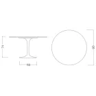 Tavolo Tulip Saarinen H 73 Rotondo in Ceramica Noir Laurent Made in Italy - Scarlet Viadurini