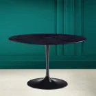 Tavolo Tulip Saarinen H 73 Rotondo in Ceramica Noir Laurent Made in Italy - Scarlet Viadurini