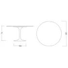 Tavolo Tulip Saarinen H 73 Rotondo in Ceramica Statuario Full Vein Made in Italy - Scarlet Viadurini