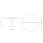 Tavolo Tulip Saarinen H 74 Allungabile in Laminato Liquido Bianco Made in Italy - Scarlet Viadurini