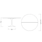 Tavolo Tulip Saarinen H 74 Allungabile in Laminato Liquido Bianco Made in Italy - Scarlet Viadurini