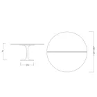 Tavolo Tulip Saarinen H 74 Allungabile in Laminato Liquido Bianco Made in Italy - Scarlet Viadurini