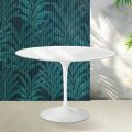 Tavolo Tulip Saarinen H 74 cm in Ceramica Florim Bianco Lucido - Scarlet