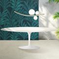 Tavolo Tulip Saarinen H 74 cm in Ceramica Florim Calacatta Gold Lucido - Scarlet