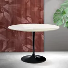 Tavolo Tulip Saarinen H 74 cm in Ceramica Florim Calacatta Gold Opaco - Scarlet Viadurini