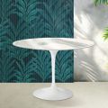 Tavolo Tulip Saarinen H 74 cm in Ceramica Florim Statuario Lucido - Scarlet