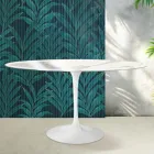Tavolo Tulip Saarinen H 74 cm Rotondo in Ceramica Florim Statuario Lucido - Scarlet Viadurini