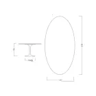 Tavolo Tulip Saarinen H 74 Ovale in Marmo di Carrara Statuarietto Made in Italy - Scarlet Viadurini