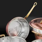 Tegame in Rame Stagnato a Mano Conico e Manico Made in Italy 22 cm - Mariassunta Viadurini